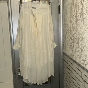 See by Chloe Off White Linen Cotton Blend Dress Size 40 Made In Portugal BNNT
